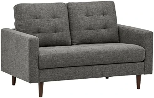 Amazon Brand – Rivet Cove Mid-Century Modern Tufted Leather Accent Chair, 32.7"W, Caramel 8 Amazon Brand – Rivet Cove Mid-Century Modern Tufted Leather Accent Chair, 32.7"W, Caramel - Image 8