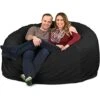ULTIMATE SACK 6000 (6 Ft.) Bean Bag Chair: Giant Foam-Filled Furniture - Machine Washable Covers, Durable Inner Liner, 100% Virgin Foam. Comfy Bean Bag Chair. (Charcoal, Fur)