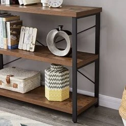 LIFUSTTG Industrial Console Table, Rustic Sofa Table For Living Room, Entry/Hallway Table With 3-Tier Open Storage Shelves, Rustic Brown 47 Inch -Safavieh Furnitue Shop 51e27od72GS