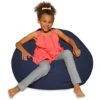 Big Comfy Bean Bag Chair: Posh Large Beanbag Chairs With Removable Cover For Kids, Teens And Adults - Polyester Cloth Puff Sack Lounger Furniture For All Ages - 27 Inch - Solid Navy Blue