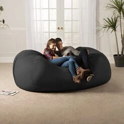 Jaxx 7 Foot Giant Bean Bag Sofa, Black -Safavieh Furnitue Shop 51fl5xr37QL