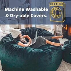 ULTIMATE SACK 4000 (4 Ft.) Bean Bag Chair: Giant Foam-Filled Furniture - Machine Washable Covers, Durable Inner Liner, 100% Virgin Foam. Comfy Bean Bag Chair. (Black, Suede) -Safavieh Furnitue Shop 51fyR4sBPQL 1