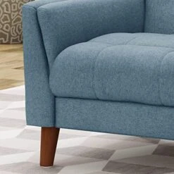 Christopher Knight Home Alisa Mid Century Modern Fabric Arm Chair, Blue And Walnut -Safavieh Furnitue Shop 51g0zA7xZZL