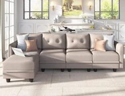 LLappuil Modular Sectional Sofa With Reversible Chaise U Shaped Sectional Storage Couch With Ottoman For Living Room, Denim Blue -Safavieh Furnitue Shop 51gqBZTgcqL. AC