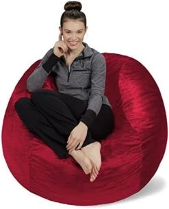 Sofa Sack - Plush, Ultra Soft Bean Bag Chair - Memory Foam Bean Bag Chair With Microsuede Cover - Stuffed Foam Filled Furniture And Accessories For Dorm Room - Charcoal 4' -Safavieh Furnitue Shop 51gyQt6FJfL. AC