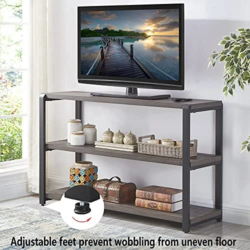 EXCEFUR Sofa Table, Rustic Console Table For Living Room, Foyer Tables For Entryway With 3-Tier Open Shelf, Grey 3 EXCEFUR Sofa Table, Rustic Console Table For Living Room, Foyer Tables For Entryway With 3-Tier Open Shelf, Grey - Image 3