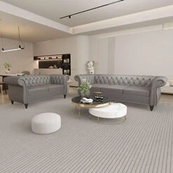 QHITTY 2 Piece Living Room Set, Sectional Chesterfield Sofa Chair Contemporary Upholstered Velvet Loveseat Couch Sets For Living Room, Bedroom, Office -Safavieh Furnitue Shop 51gzJBoMQwL. AC