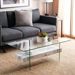 Safavieh Home Kayley Natural And Glass Coffee Table -Safavieh Furnitue Shop 51hdOG59ziL. AC