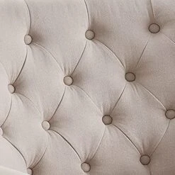 Rosevera McCarthy Furniture Ottoman Arm Living Room Comfy Small Accent Chairs For Bedroom, Standard Size, Velvet Beige -Safavieh Furnitue Shop 51hpgxzvQQL