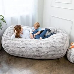 Jaxx 7 Foot Bean Bag Sofa, Charcoal -Safavieh Furnitue Shop 51hwi284HtL. AC