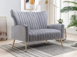 Altrobene Velvet Accent Chair Modern Wingback Comfy Chair Tufted Reading Armchair With Gold Legs For Living Room/Bedroom, Light Pink -Safavieh Furnitue Shop 51i08Mb2MTL. AC