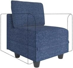 LLappuil Modular Sofa Middle Module With Storage For Customizable Sectional Couch, Accent Armless Chair, Waterproof, Anti-Scratch And Antistatic Fabric Sectional, Brown -Safavieh Furnitue Shop 51i6h7dDtL. AC