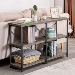 GRELO HOME Foyer Tables For Entryway, Rustic Narrow Console Table For Living Room, 3-Tier Industrial Sofa Table, 39 Inch Gray Oak -Safavieh Furnitue Shop 51iPb2NhTfL. AC