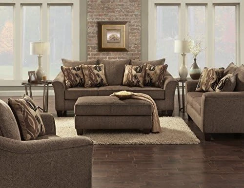 Roundhill Furniture Camero Cafe Fabric 4 Piece Living Room Set 5 Roundhill Furniture Camero Cafe Fabric 4 Piece Living Room Set - Image 5