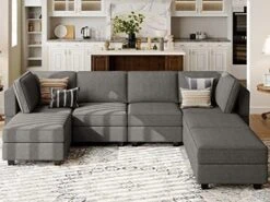 Belffin Large Modular Sectional Sofa U Shaped Couch Set With Storage Convertible Large Couch U Shape Set Reversible Chaise Dark Grey -Safavieh Furnitue Shop 51j 6C56yTL. AC