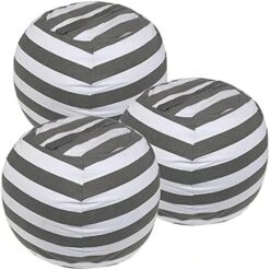 2-pack Stuffed Animal Storage Bean Bags For Kids Room Empty Animal Beanbag Chair Covers Only Without Filling Small Storage Bags For Toddlers, Children, Boys, Girls Room Decor, White Grey Blue Stripes -Safavieh Furnitue Shop 51jisdUu7gS. AC