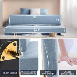 MOJAY 1 Loveseat Sofa And 2 Accent Chairs Set Couches For Living Room Furniture Set With Golden Legs For Bedroom -Safavieh Furnitue Shop 51kH3BIUPPL