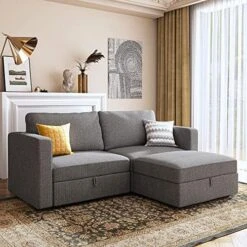 HONBAY Oversized Modular Sectional Sofa With Storage Seat Reversible L Shaped Modular Sectional Sofa With Deep Seat & Wide Chaise, Dark Grey -Safavieh Furnitue Shop 51l0azzufWL. AC