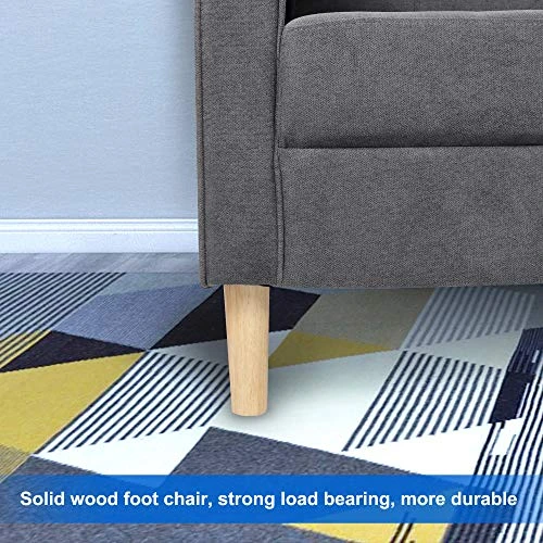 STHOUYN Mid Century Modern Upholstered Fabric Accent Chair With Arms Set Of 2 Armchair Comfy Reading Chair For Living Room Studio Office Couch, Single Sofa Set Bedroom Grey 5 STHOUYN Mid Century Modern Upholstered Fabric Accent Chair With Arms Set Of 2 Armchair Comfy Reading Chair For Living Room Studio Office Couch, Single Sofa Set Bedroom Grey - Image 5