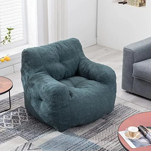 Beanbags Bean Bag Chair, Ultra Soft Teddy Fabric Arm Chair For Adults Kids, Comfy Leisure Sofa Chair For Bedroom, Living Room, Apartment, Ivory 8 Beanbags Bean Bag Chair, Ultra Soft Teddy Fabric Arm Chair For Adults Kids, Comfy Leisure Sofa Chair For Bedroom, Living Room, Apartment, Ivory - Image 8