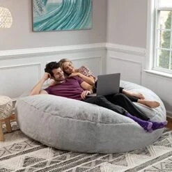 Jaxx 6 Foot Cocoon - Large Bean Bag Chair For Adults, Charcoal -Safavieh Furnitue Shop 51mcmc4DSqL. AC