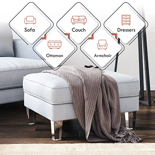 Ornavo Home Set Of 4 Square Mid-Century Modern 6 Inch Clear Acrylic Furniture Legs Replacement For Sofa, Couch, Armchair And Ottoman 3 Ornavo Home Set Of 4 Square Mid-Century Modern 6 Inch Clear Acrylic Furniture Legs Replacement For Sofa, Couch, Armchair And Ottoman - Image 3