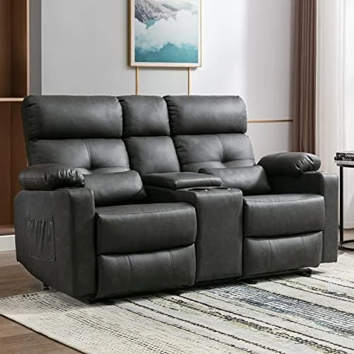 Consofa Power Reclining Loveseat, Recliner Loveseat With Center Console, Reclining Loveseat With Heat And Massage, Double Recliner Loveseat With Cup Holders, Lumbar Support For Living Room 13 Consofa Power Reclining Loveseat, Recliner Loveseat With Center Console, Reclining Loveseat With Heat And Massage, Double Recliner Loveseat With Cup Holders, Lumbar Support For Living Room - Image 13