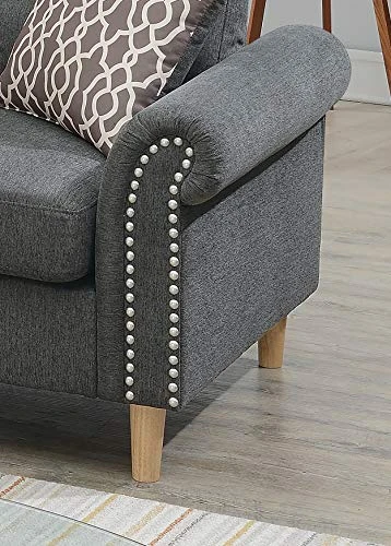 Poundex 2 Piece Reversible Sectional, Slate 2 Poundex 2 Piece Reversible Sectional, Slate - Image 2