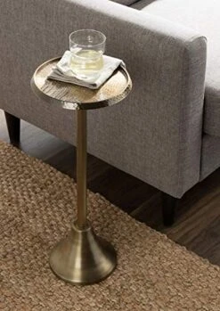 Kate And Laurel Sanzo Bohemian Side Table, 9 X 9 X 23, Gold, Decorative Pedestal End Table For Display And Storage -Safavieh Furnitue Shop 51nMYvYVNxL