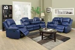 A Ainehome Sectional Recliner Sofa Set Bonded Leather 3 PCS Motion Sofa Loveseat Recliner Couch Manual Reclining Chair With Drop Down Table & Central Console For Living Room (Ginger,3 Piece Set) -Safavieh Furnitue Shop 51nQyCZ6ZoL. AC