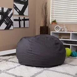 EMMA + OLIVER Oversized Solid Gray Refillable Bean Bag Chair For All Ages -Safavieh Furnitue Shop 51nsmmxUfnL. AC