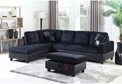 A Ainehome L Shape Sectional Sofa 104" Wide Living Room Furniture Set Microfiber Couch 3-Seat Sofa With Chaise Lounge And Storage Ottoman For Home Decor Apartment Office (Left Hand Facing, Red) -Safavieh Furnitue Shop 51o93w6BI6L. AC