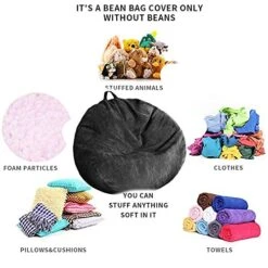 Bean Bag Chair Cover (No Filler) Washable Ultra Soft Corduroy Sturdy Zipper Beanbag Cover For Organizing Plush Toys Or Textile, Sack Bean Bag For Kids, Adults, Teens -Safavieh Furnitue Shop 51oJtR0vWUL