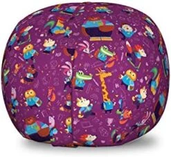 Ambesonne Zebra Print Storage Toy Bag Chair, Striped Zebra Animal Print Nature Wildlife Inspired Simplistic Illustration, Stuffed Animal Organizer Washable Bag, Small Size, White Charcoal -Safavieh Furnitue Shop 51oY5MkjbHL. AC