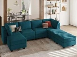 Belffin Large Modular Sectional Sofa U Shaped Couch Set With Storage Convertible Large Couch U Shape Set Reversible Chaise Dark Grey -Safavieh Furnitue Shop 51oa40HYRnL. AC