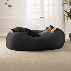 Jaxx 7 Foot Giant Bean Bag Sofa, Black -Safavieh Furnitue Shop 51ofzUBhWSL