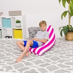 Posh Creations Bean Bag Chair For Kids And Teens -Twist Chair Medium 100L Size -Safavieh Furnitue Shop 51p6FOyjKYL. AC