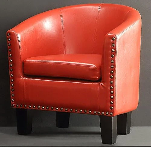 Rosevera Duilio Club Style Barrel Armchair For Living Room Faux Leather Accent Chair, Latte Faux Leather 11 Rosevera Duilio Club Style Barrel Armchair For Living Room Faux Leather Accent Chair, Latte Faux Leather - Image 11