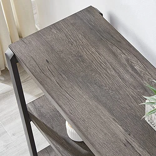 EXCEFUR Sofa Table, Rustic Console Table For Living Room, Foyer Tables For Entryway With 3-Tier Open Shelf, Grey 5 EXCEFUR Sofa Table, Rustic Console Table For Living Room, Foyer Tables For Entryway With 3-Tier Open Shelf, Grey - Image 5