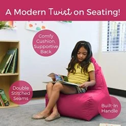 Factory Direct Partners 13302-RS Cali Alpine Sack Bean Bag Chair, Dirt-Resistant Coated Oxford Fabric - Raspberry (2-Pack) -Safavieh Furnitue Shop 51pfUIwrPMS