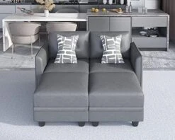 LLappuil Modular Sectional Sofa With Reversible Chaise U Shaped Sectional Storage Couch With Ottoman For Living Room, Denim Blue -Safavieh Furnitue Shop 51q Gn7y2L. AC