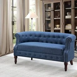 Rosevera Grier Polyester Upholstered Button Tufting Lounge Sofa Chair For Indoor Bedroom, Standard, Linen Beige Chaise -Safavieh Furnitue Shop 51qK25kHllL. AC