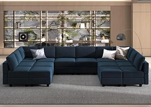 Belffin Modular Large Sectional Sofa With Storage Seat Oversized U Shaped Couch With Reversible Chaise Modular Sofa Set With Ottoman Velvet Green 6 Belffin Modular Large Sectional Sofa With Storage Seat Oversized U Shaped Couch With Reversible Chaise Modular Sofa Set With Ottoman Velvet Green - Image 6