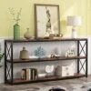 Tribesigns 70.86 Inch Rustic Console Sofa Table With Open Shelf, Industrial TV Stand 3 Shelf Horizontal Hallway Entryway Table With Storage For Living Room (70.86, Brown)
