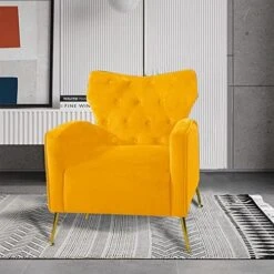 Sucrever Green Accent Chairs Set Of 2 With Armrests/Pillow, Upholstered Wingback Chair, Comfy Tufted Easy Stylish Velvet Accent Chair Set Of 2 For Bedroom Living Room Club And Fireplace -Safavieh Furnitue Shop 51s0m68kfPL. AC