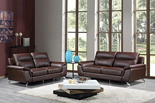 Cortesi Home Chicago Leather Sofa, 79", Brown 2 Cortesi Home Chicago Leather Sofa, 79", Brown - Image 2
