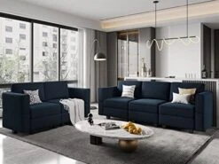 Belffin Sofa And Loveseat Set 2 Piece Furniture Sofa Set For Living Room Modular Sofa Couch Set With Storage Seats Grey -Safavieh Furnitue Shop 51sdtA eZEL. AC