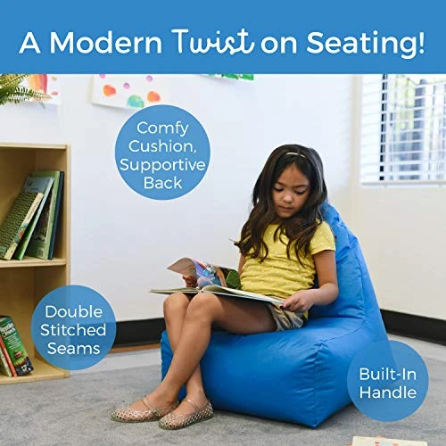 Factory Direct Partners 10481-FB Cali Alpine Sack Bean Bag Chair, Dirt-Resistant Coated Oxford Fabric - French Blue 3 Factory Direct Partners 10481-FB Cali Alpine Sack Bean Bag Chair, Dirt-Resistant Coated Oxford Fabric - French Blue - Image 3