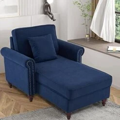 Springfavor Chaise Lounge Indoor 28.5" Width Chaise Lounger Chair Living Room Chair With Nailhead Trim Upholstered Recliner Lounge Sleeper Sofa -Safavieh Furnitue Shop 51tUqb9z 1L. AC