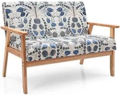 POWERSTONE Modern Upholstered Loveseat, Fabric Loveseat Sofa Couch Wooden 2-Seat Armchair For Home And Office (Yellow, Loveseat) -Safavieh Furnitue Shop 51tkrtubL. AC